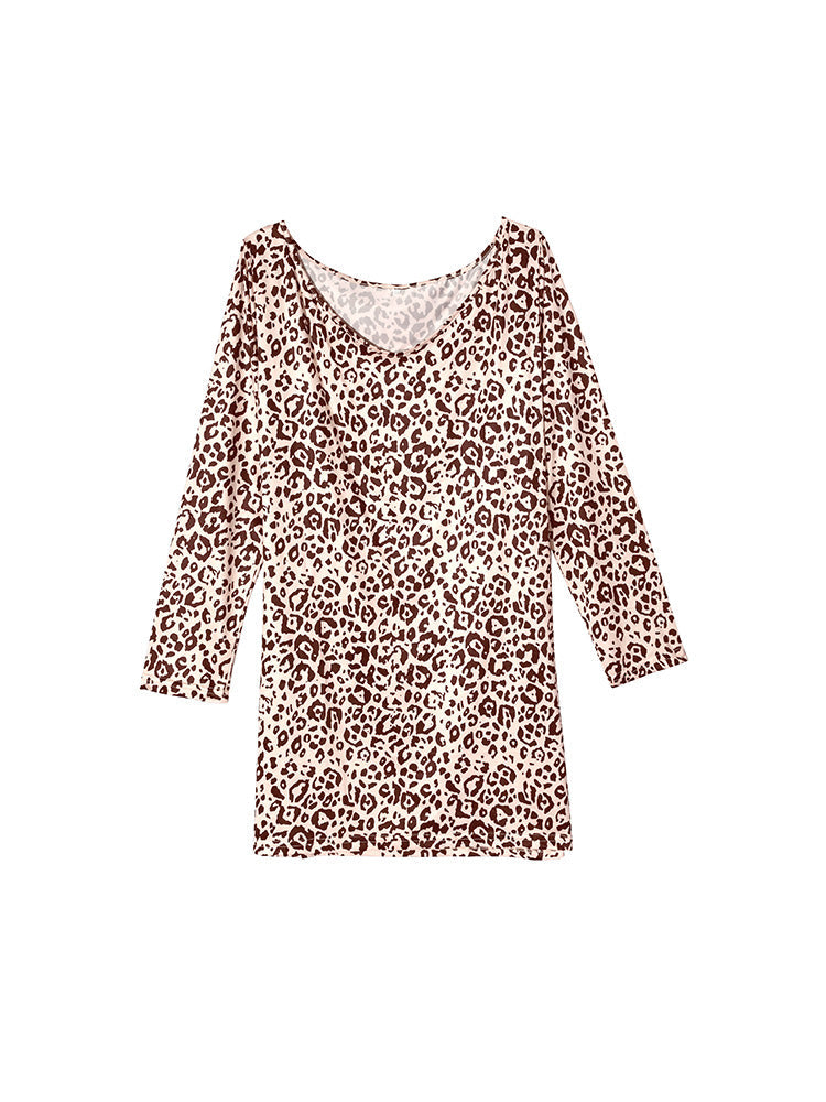 Leopard V-Neck Party Short Dress