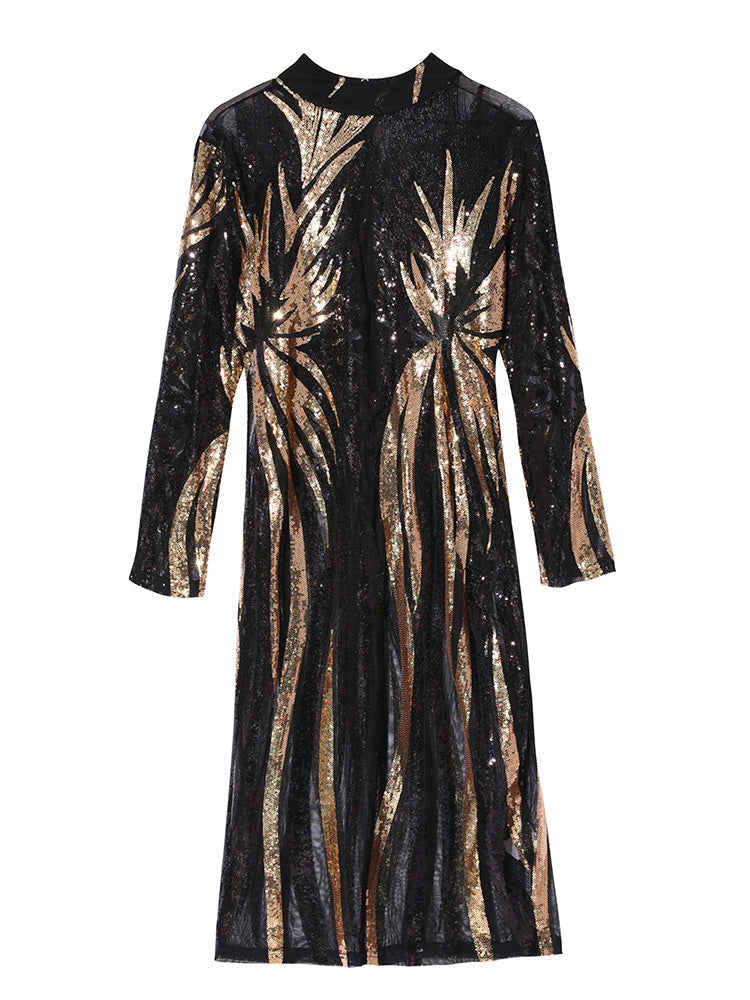 Geometric Sequin Bodycon Dresses