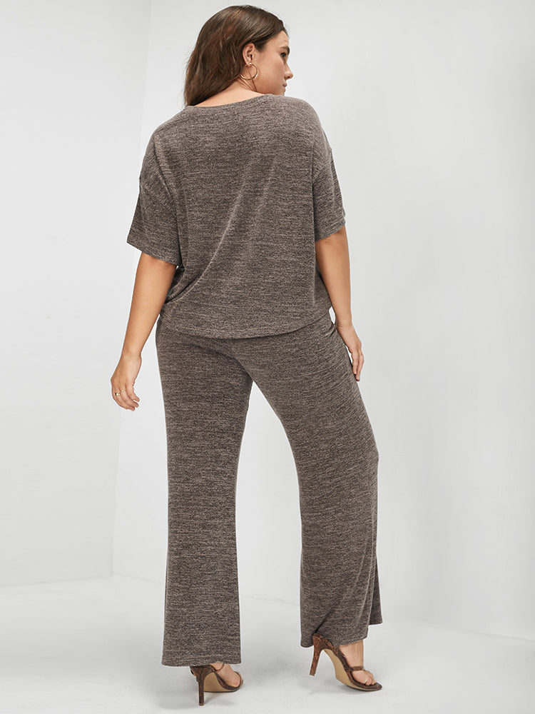 High Low Hem Marled T-shirt