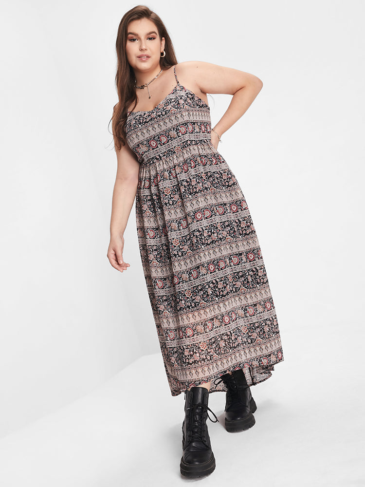 Bandana Print Chiffon Cami Maxi Dress