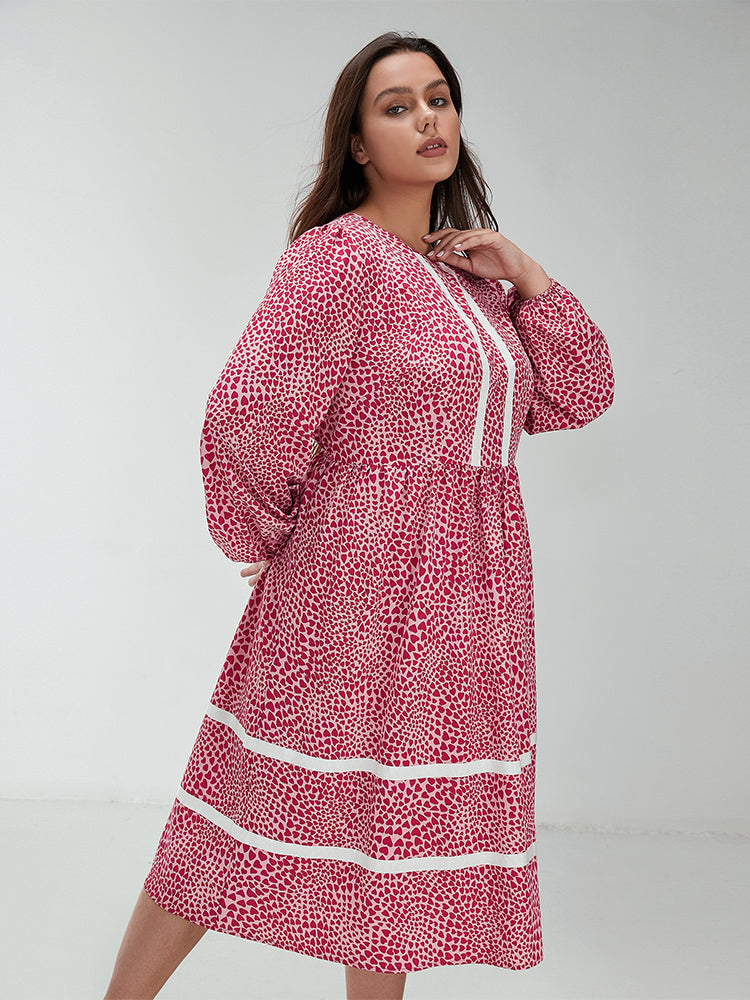 Shirred Patchwork Dress