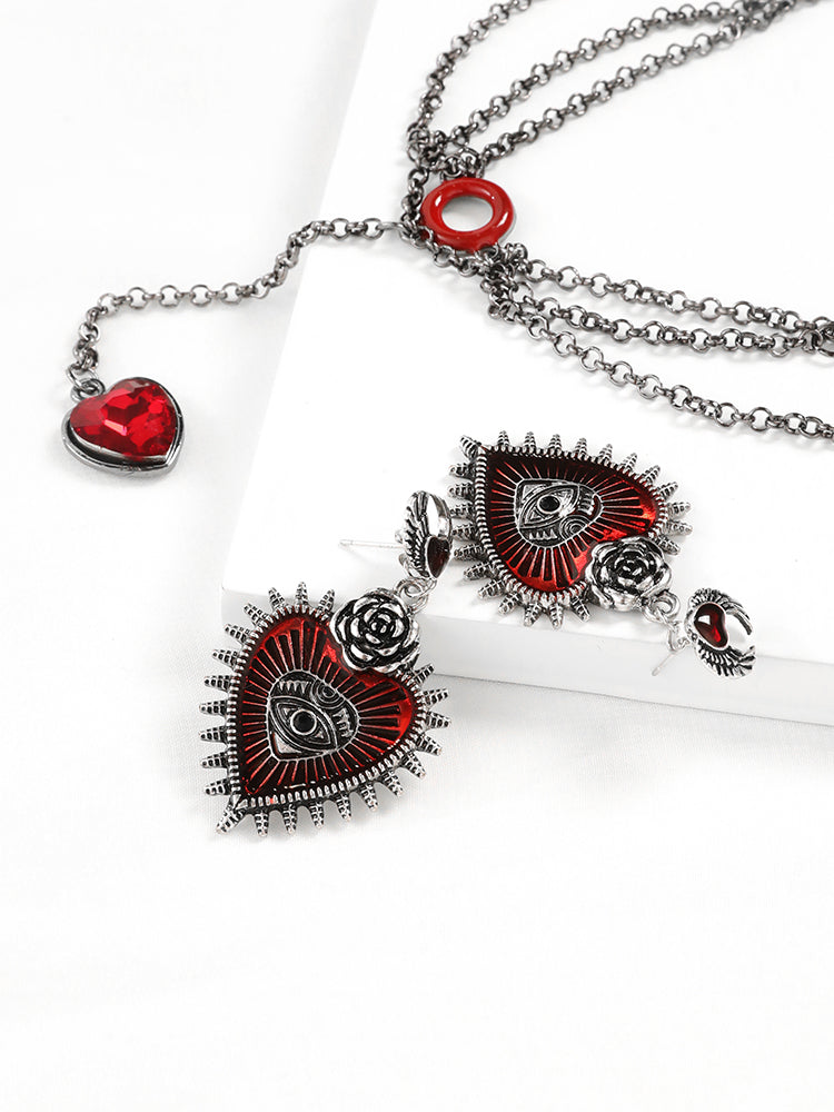 Halloween Heart Shape Pendant Earrings