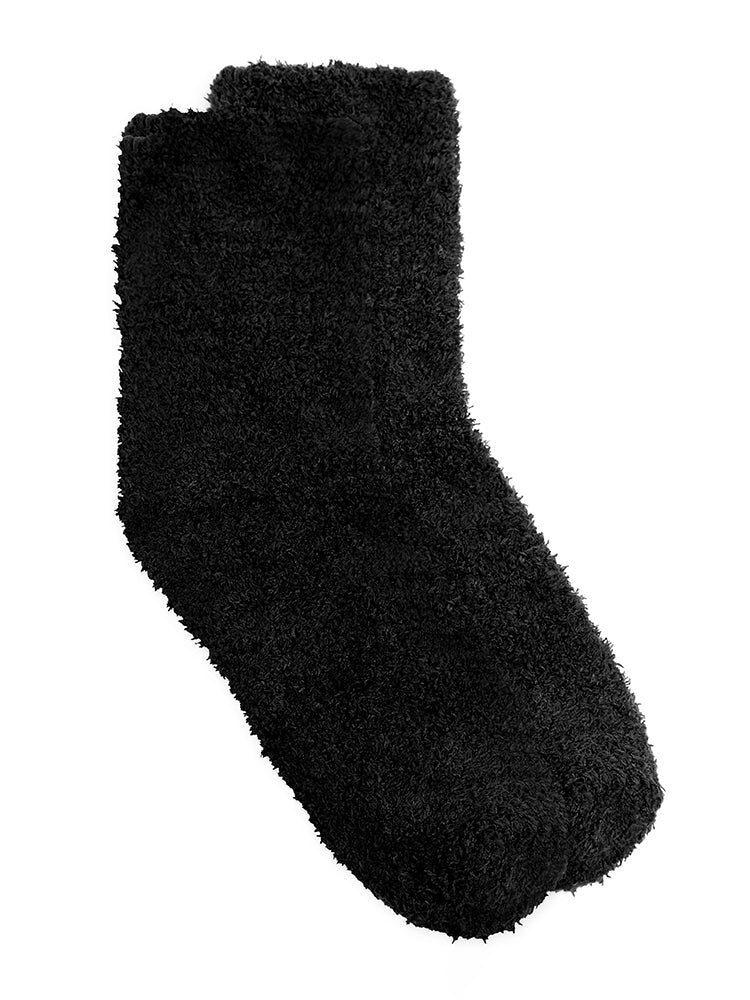 2 Pack Solid Fuzzy Crew Socks