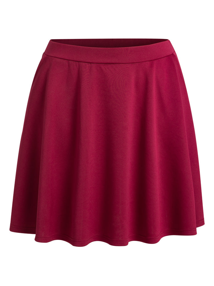 Plain Side Pocket Flare Skirt