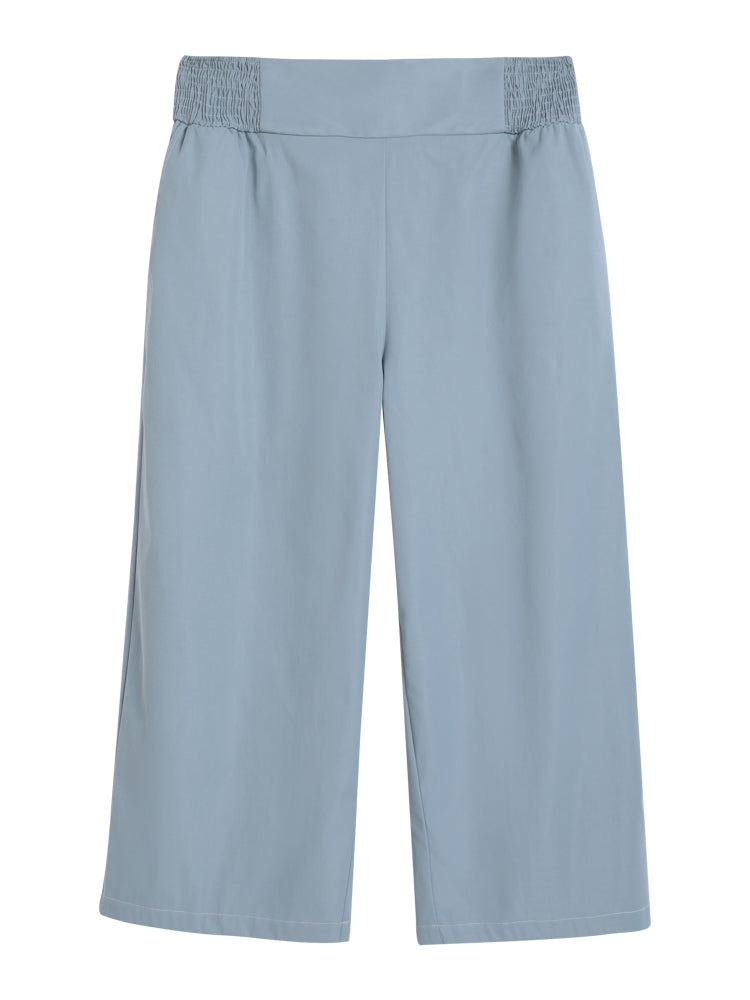 Plain Shirred Waist Pocket Pants