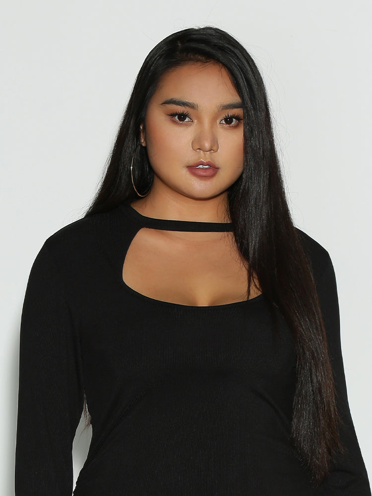 Cut Out Long Sleeve Dress