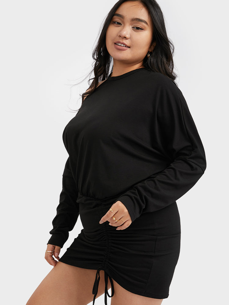 Cut Out Drawstring Bodycon Dress