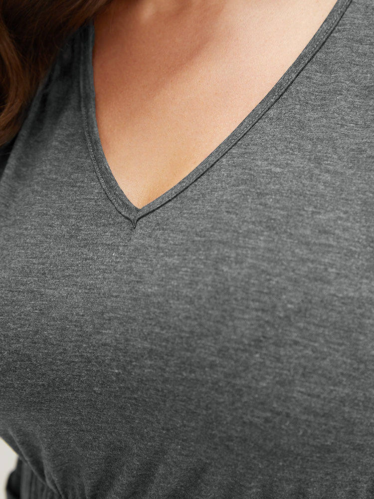 Plain Ruffle Pocket High Low Hem Tank Top