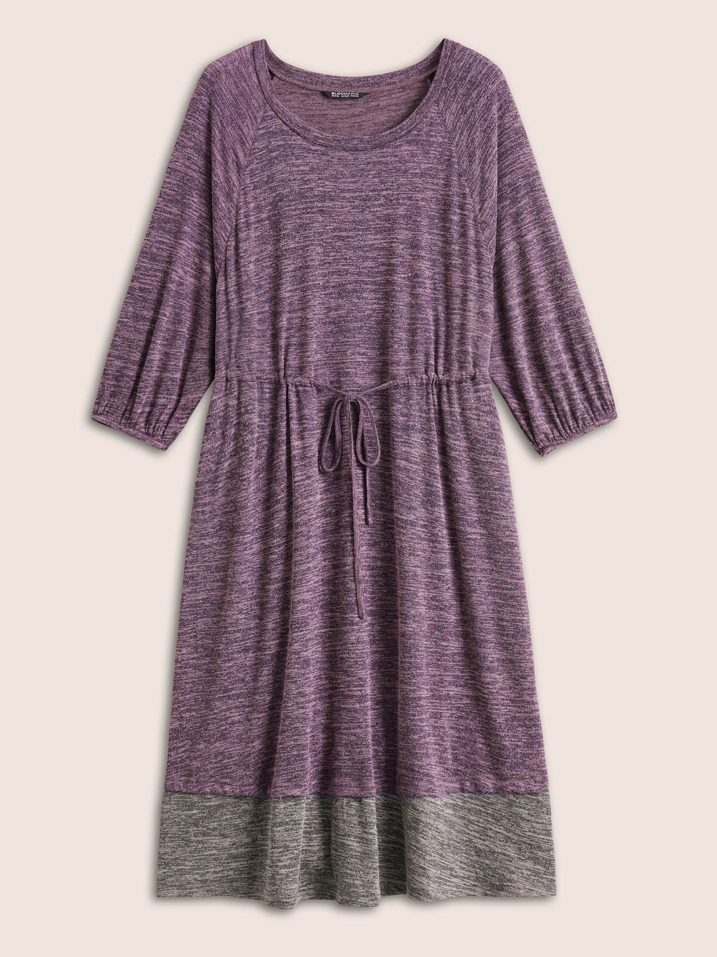 Heather Drawstring Pocket Contrast Patchwork Dress