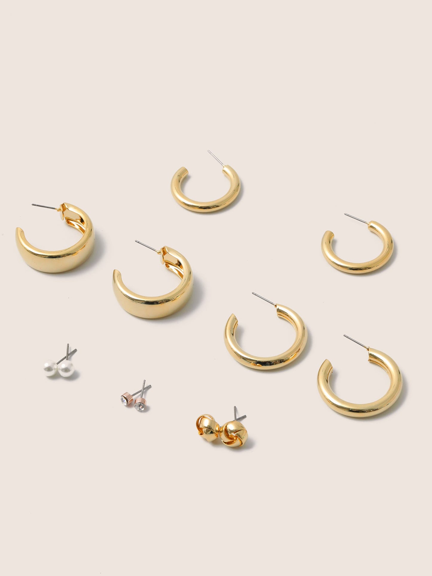 6 Pairs Minimalist Geometric Hoop Earrings
