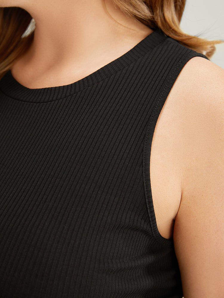 Supersoft Essentials Slightly Stretchy Plain Rib Knit Tank Top