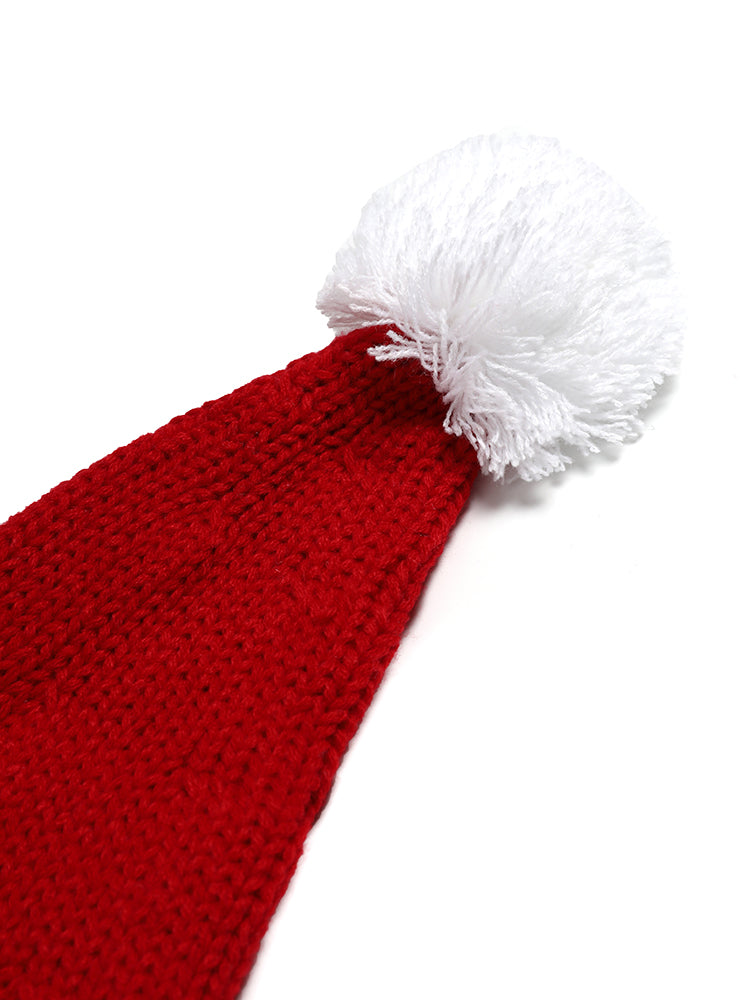 Contrast Knitted Santa Hat