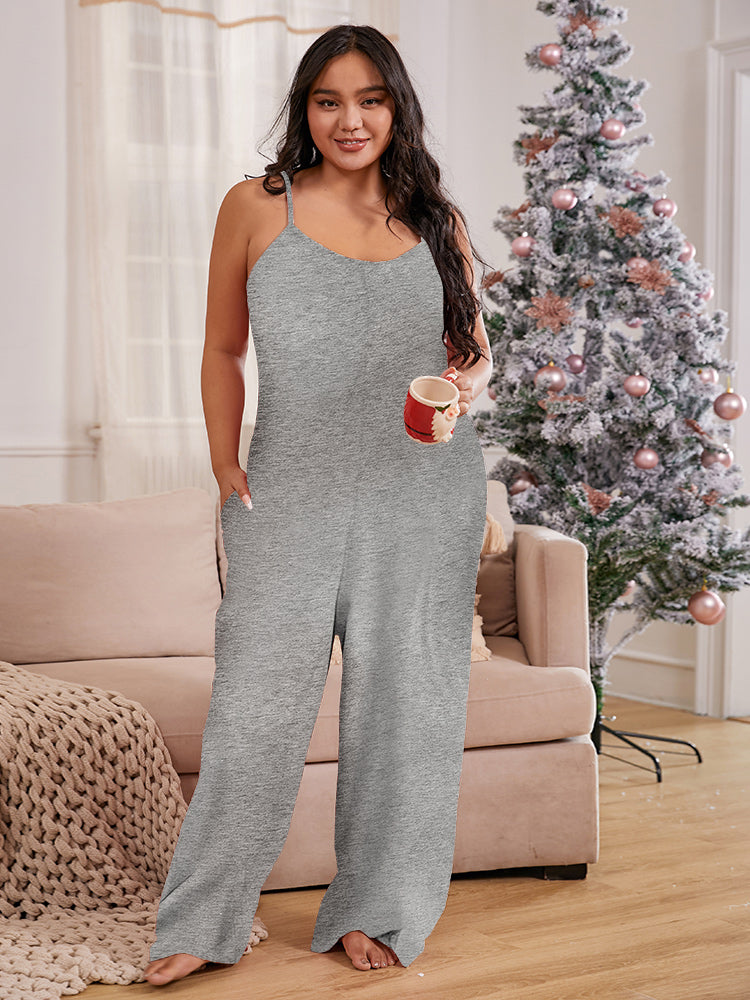 Solid Color Cami Lounge Jumpsuit