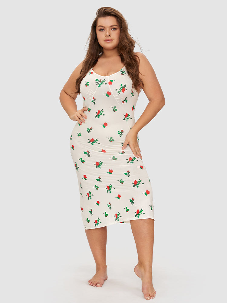 Samantha Casual At Home - Flower Pattern Cami Lounge Dress