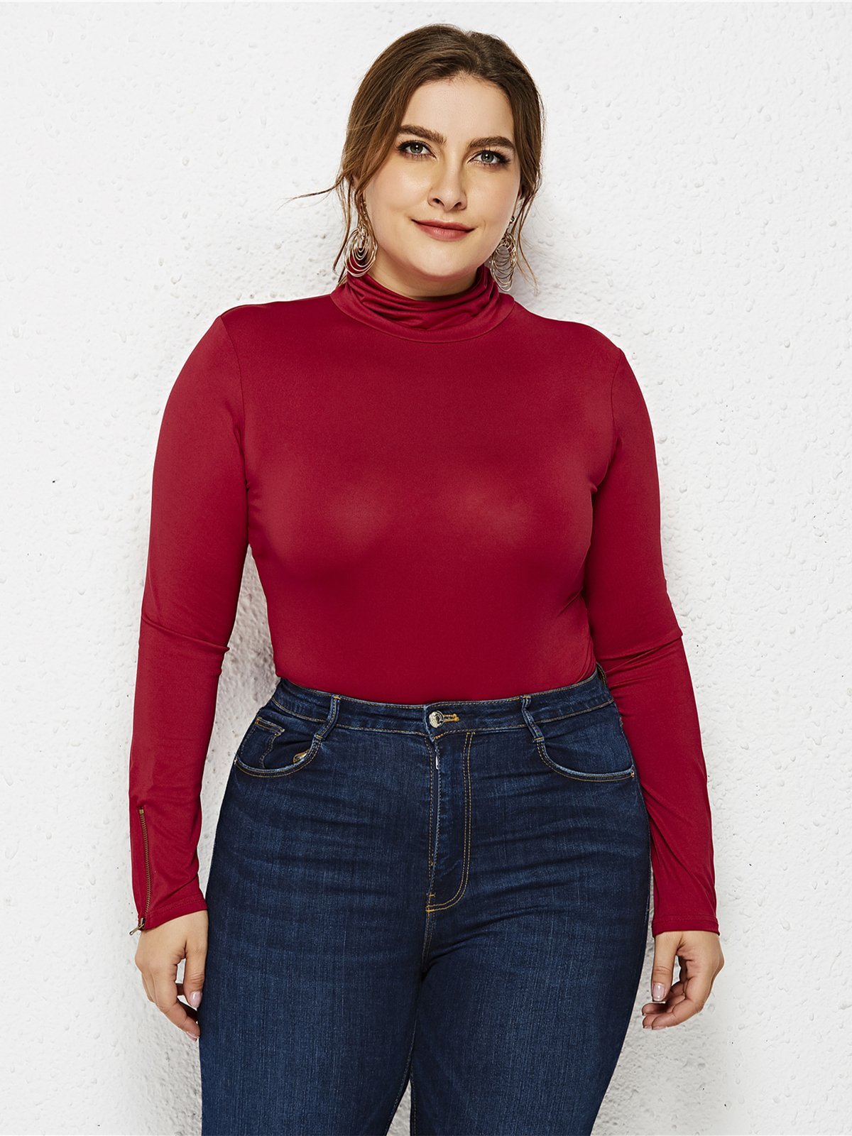 Basic Turtleneck Solid Color Bodysuits