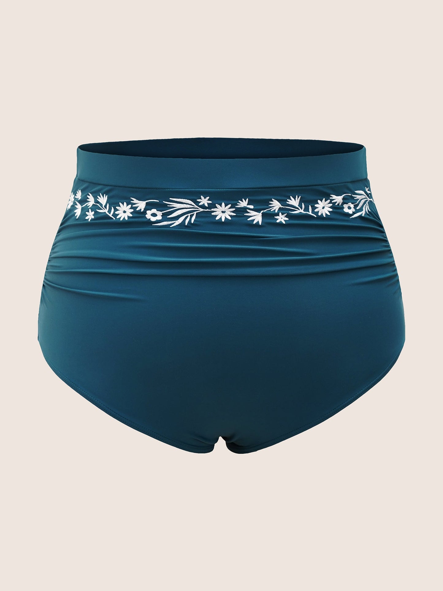 Bandana Floral Embroidered High Rise Swim Bottom