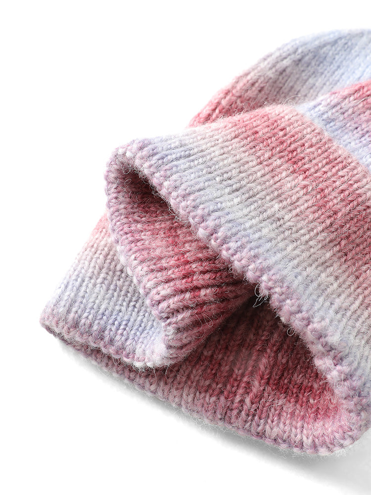 Ombre Colorblock Warm Knitted Hat