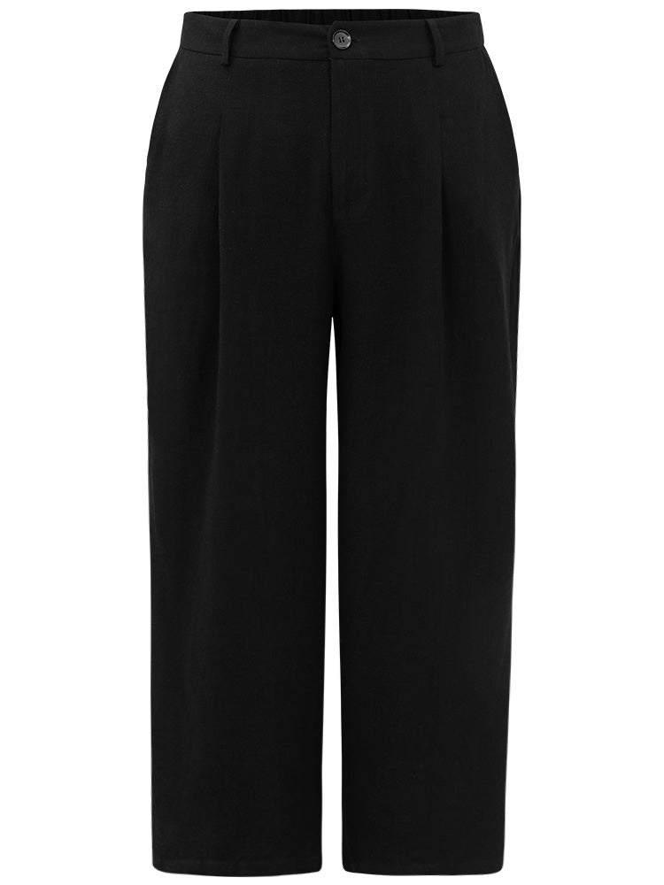 Plain Pocket Straight Leg Pants