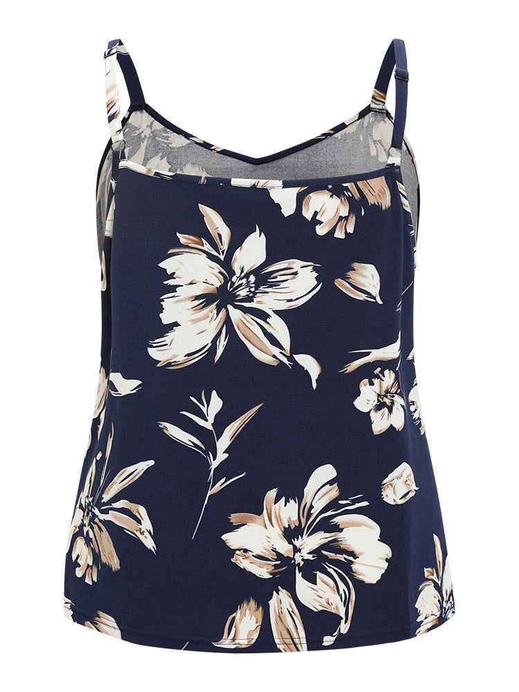 Floral Printed Adjustable Straps Sleep Cami Top