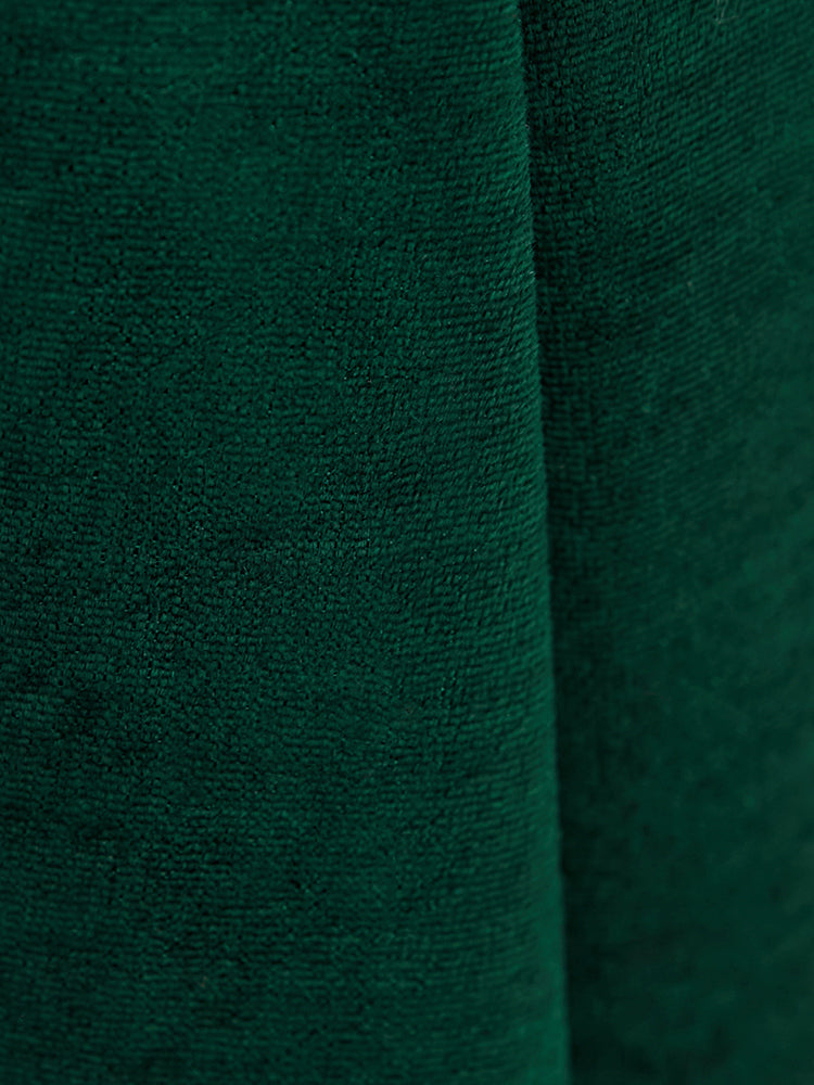 Solid Lace Trim Pocket Velvet Spaghetti Strap Dress