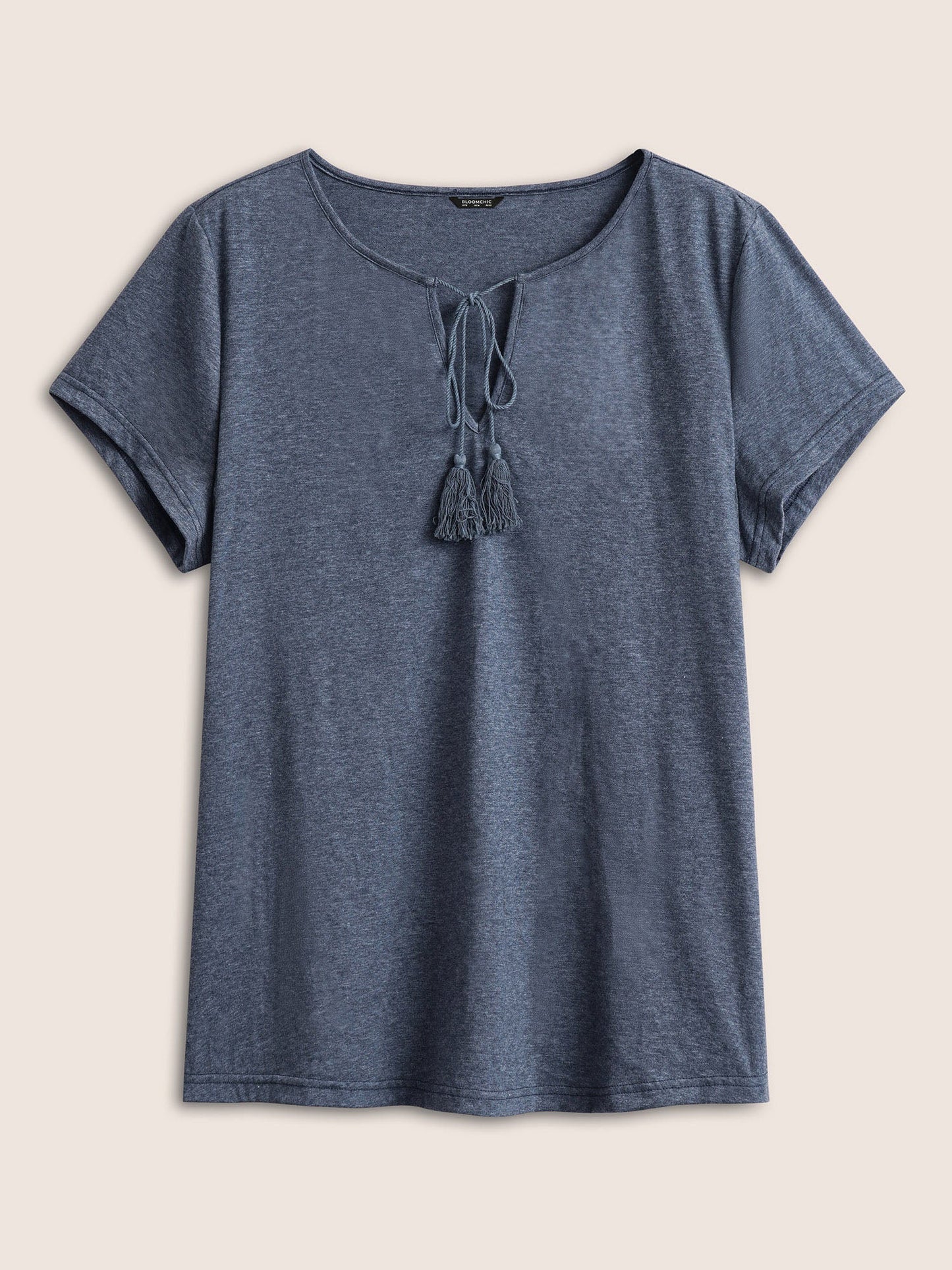 Plain Heather Knot Tassel Sleep Top