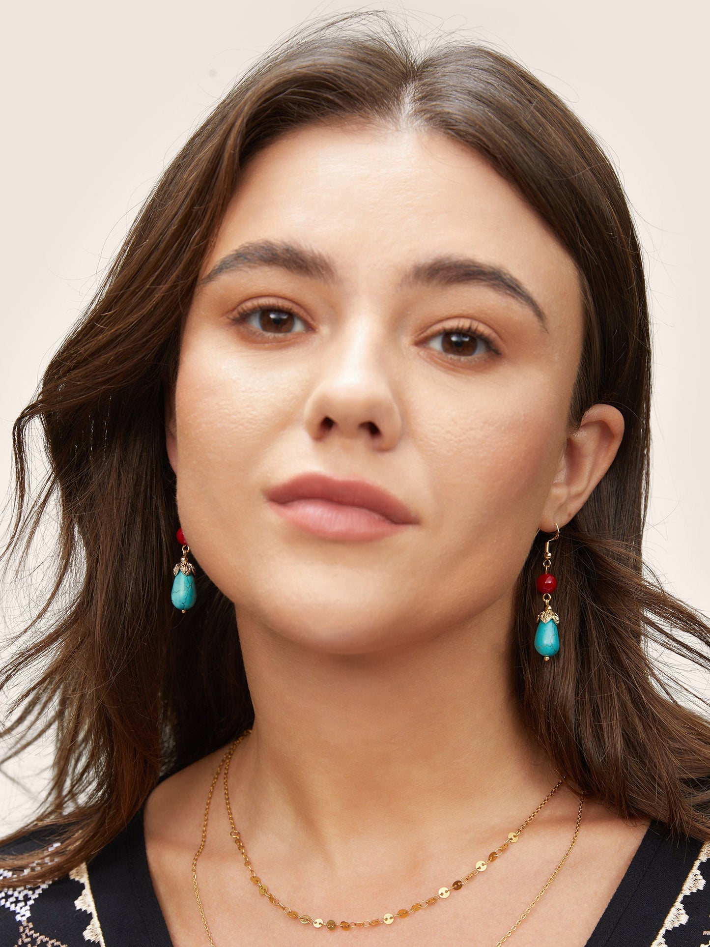Bandana Natural Stone Drop Earrings