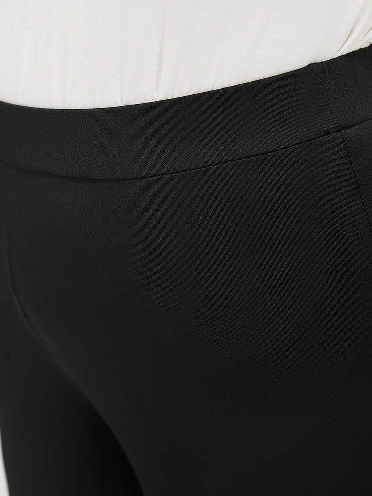 Plain Ruched Hem Skinny Leggings