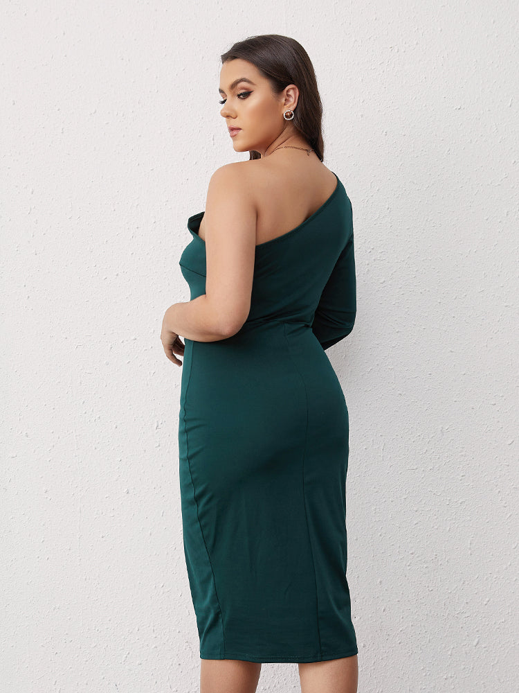 Asymmetrical One Shoulder Cut Out Dress