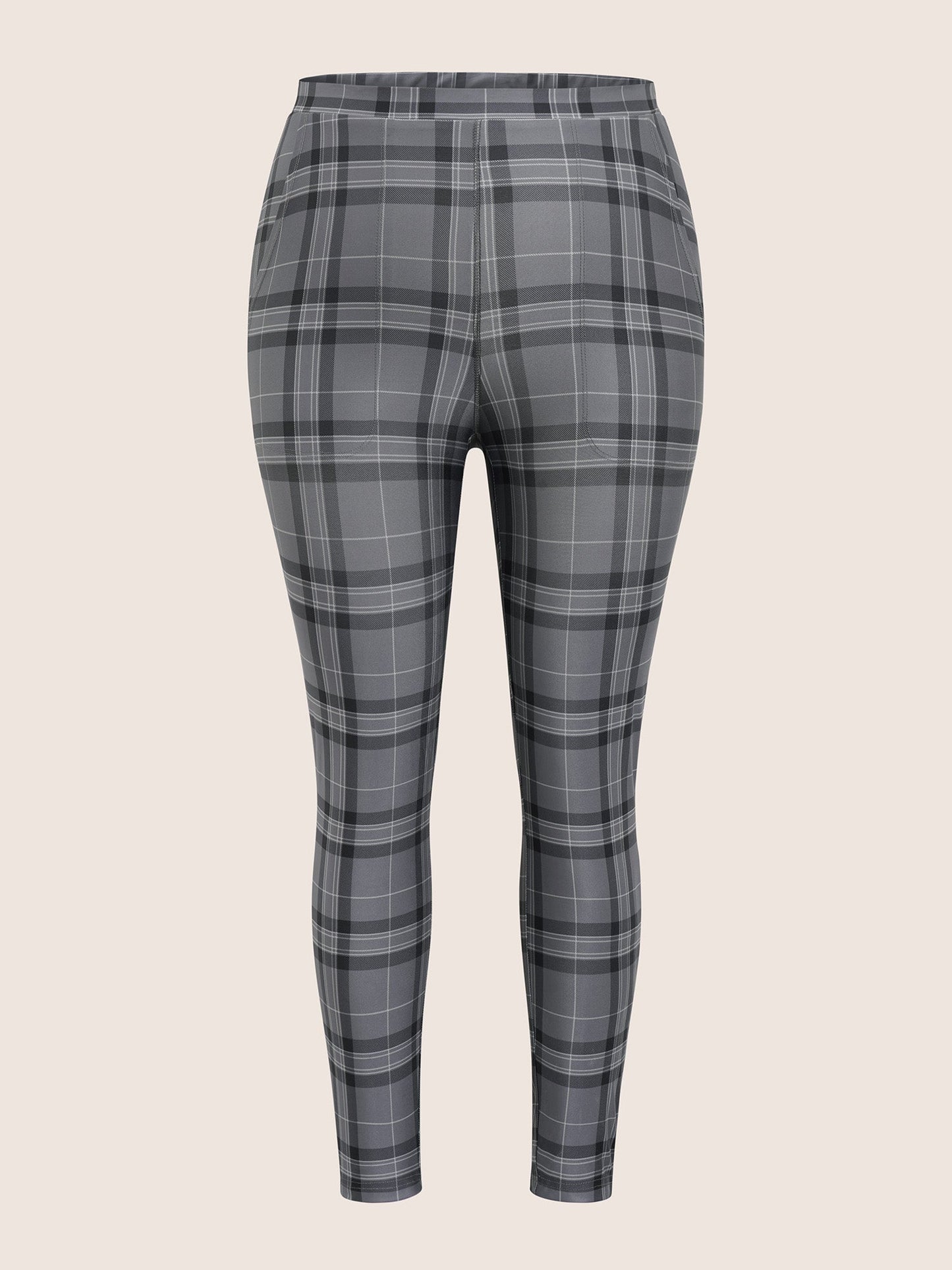 Plaid High Rise Slant Pocket Skinny Leggings