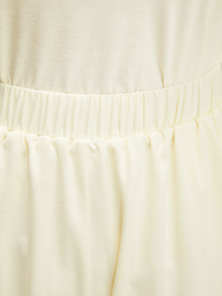 Moon Print Elastic Waist Pocket Sleep Shorts