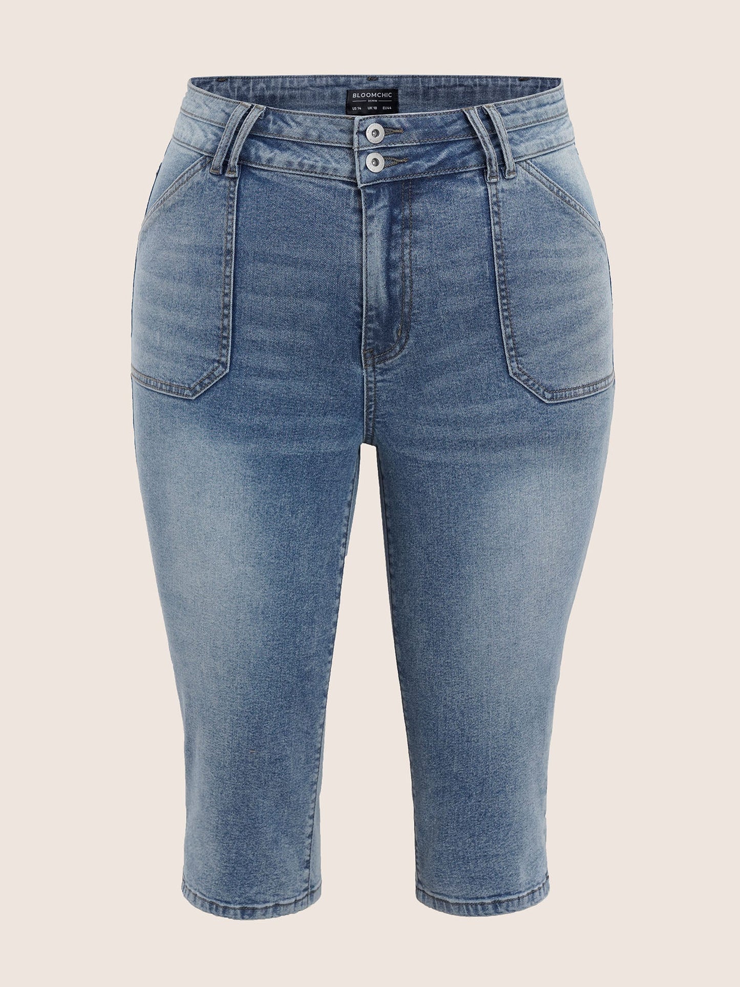 Light Wash Slit Hem Pull On Jegging Jeans