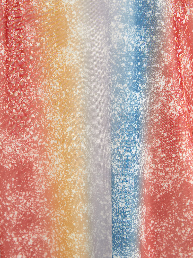 Rainbow Striped Pocket Contrast Cami Maxi Dress