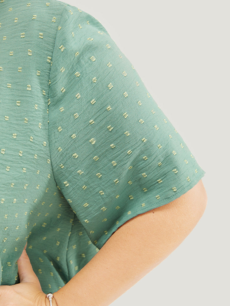 Solid Lace Hanky Hem Blouse