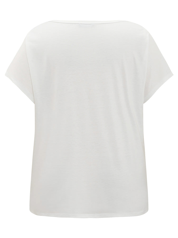 Floral Print Dolman Sleeve Round Neck T-shirt