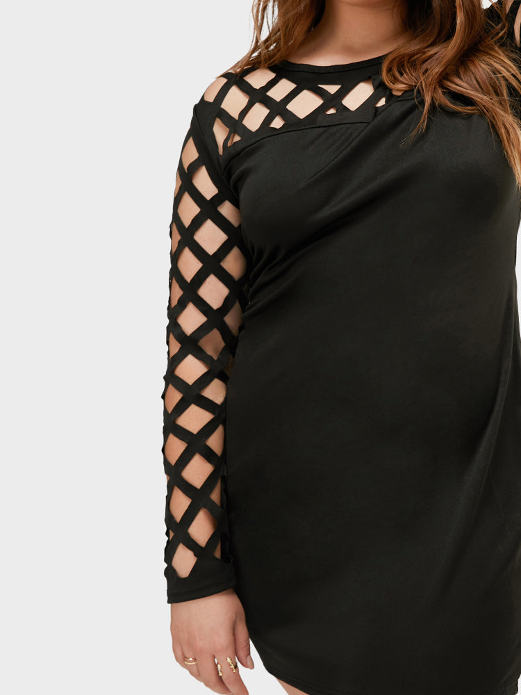 Patchwork Round Neck Dress