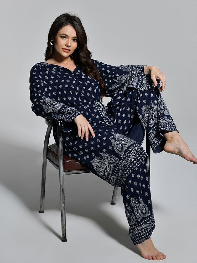 Ethnic Printed Loungewear Set