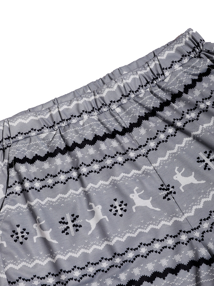 Christmas Geo Print Drawstring Lounge Set