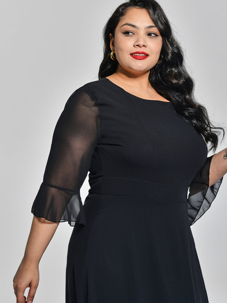 Colorblock Mesh Dress