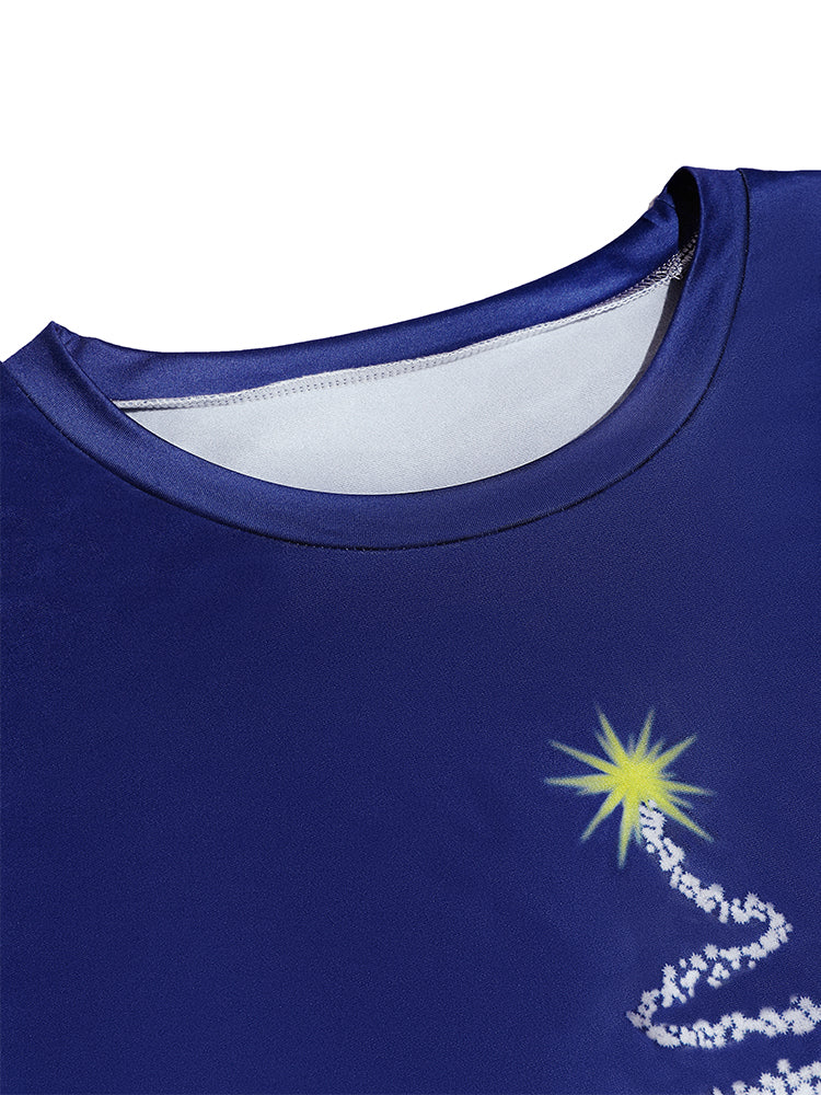 Christmas Pattern & Geo Print Lounge Set