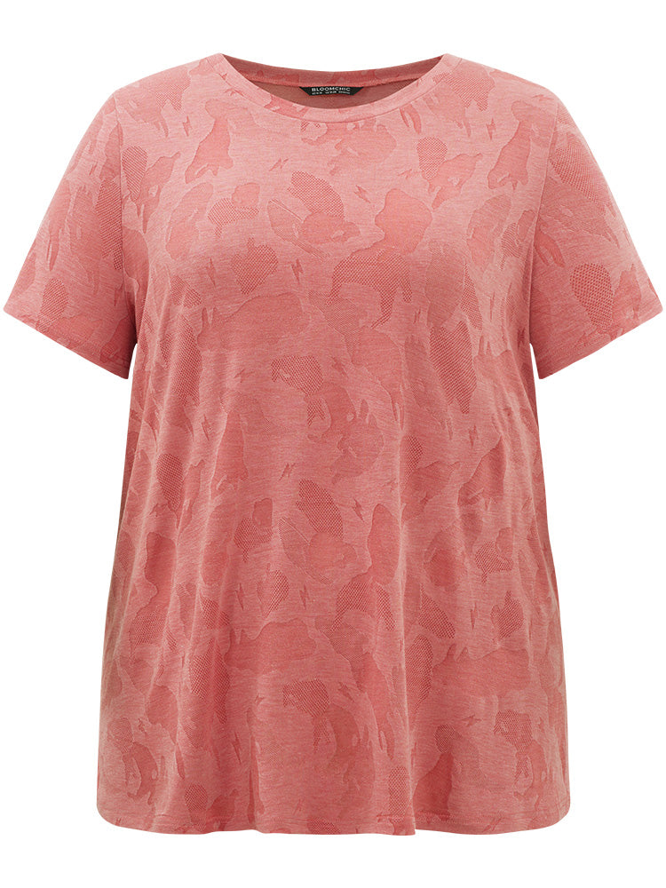 Graphic Solid Round Neck T-shirt