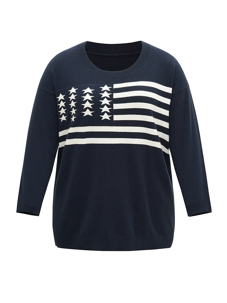 Supersoft Essentials Flag Print Loose Pullover