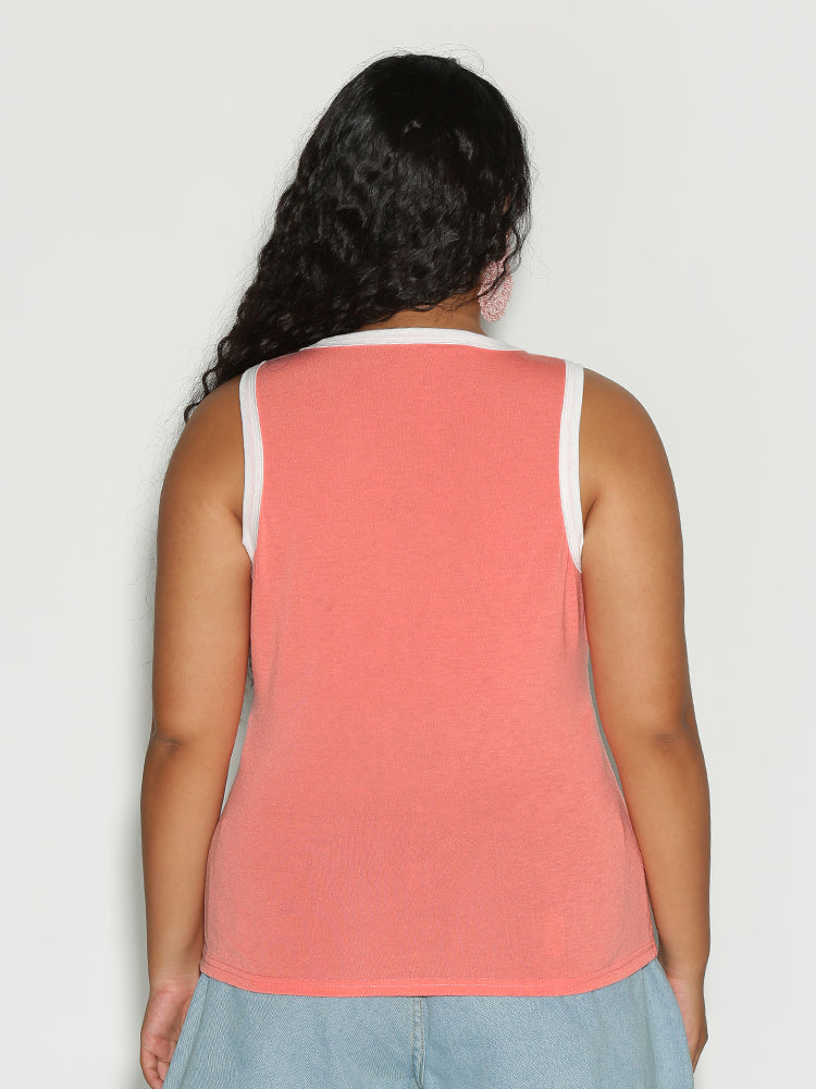 Bloom Contrast Sleeveless Top