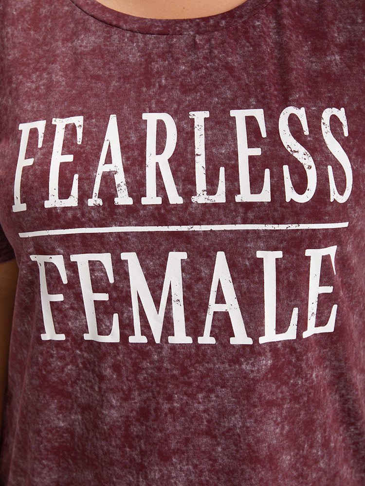 Plain Letter Print Vintage T-shirt