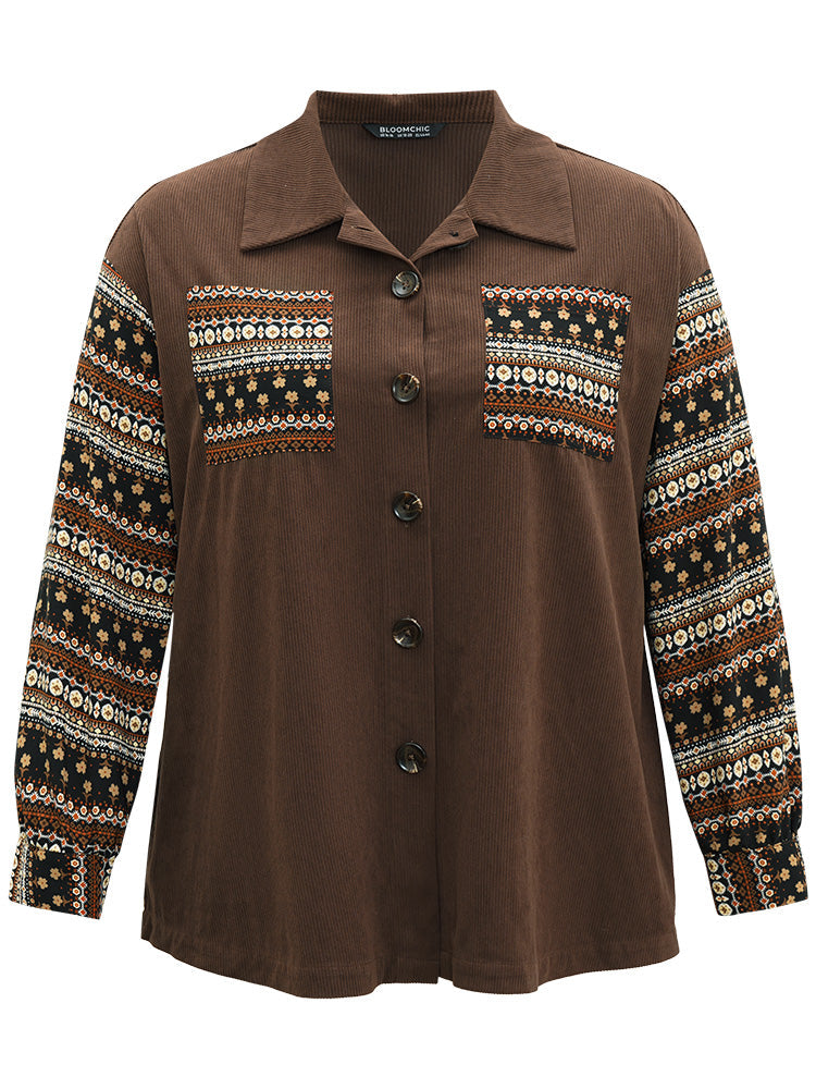 Bandana Print Patchwork Button Through Jacket