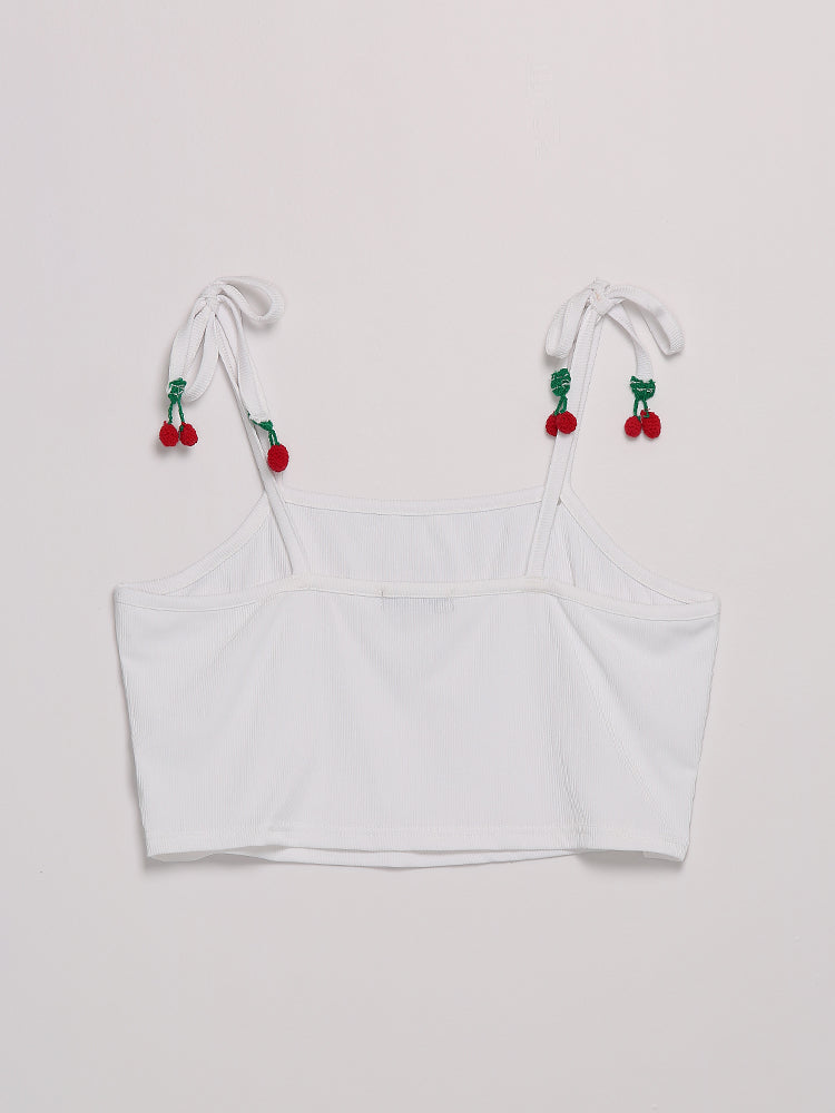 Knotted Shoulder Crop Top