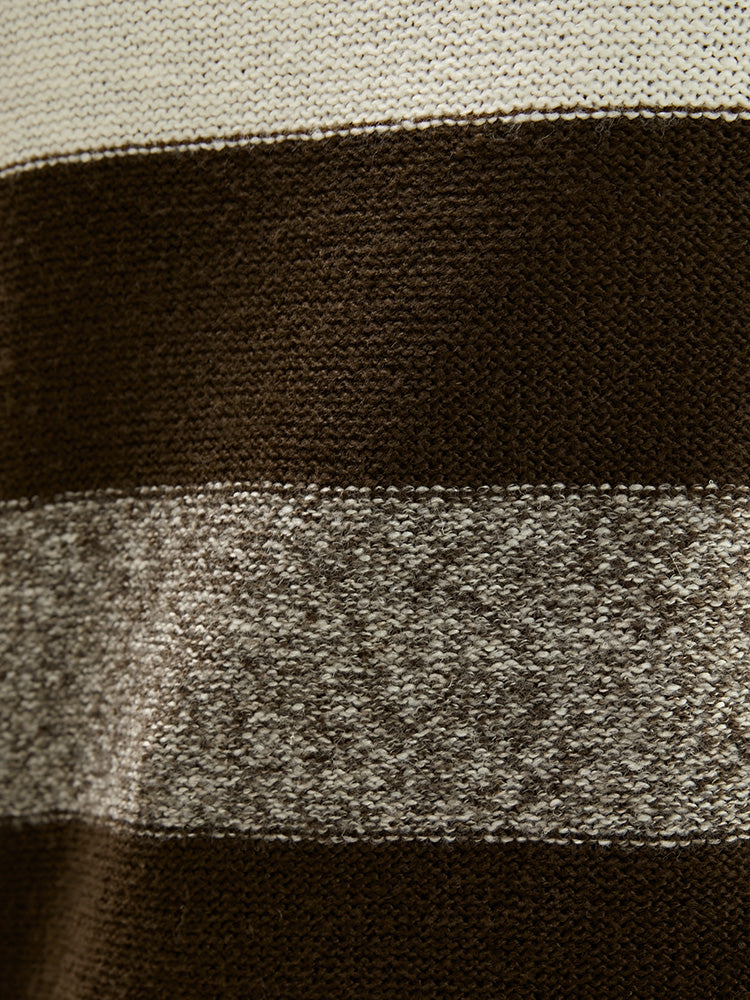 Colorblock Contrast Soft Sexy Yarn Knit Fluffy Knit Top