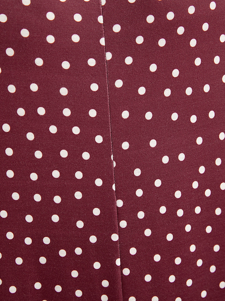 Polka Dot Spaghetti Strap Pocket Contrast Lace Jumpsuit