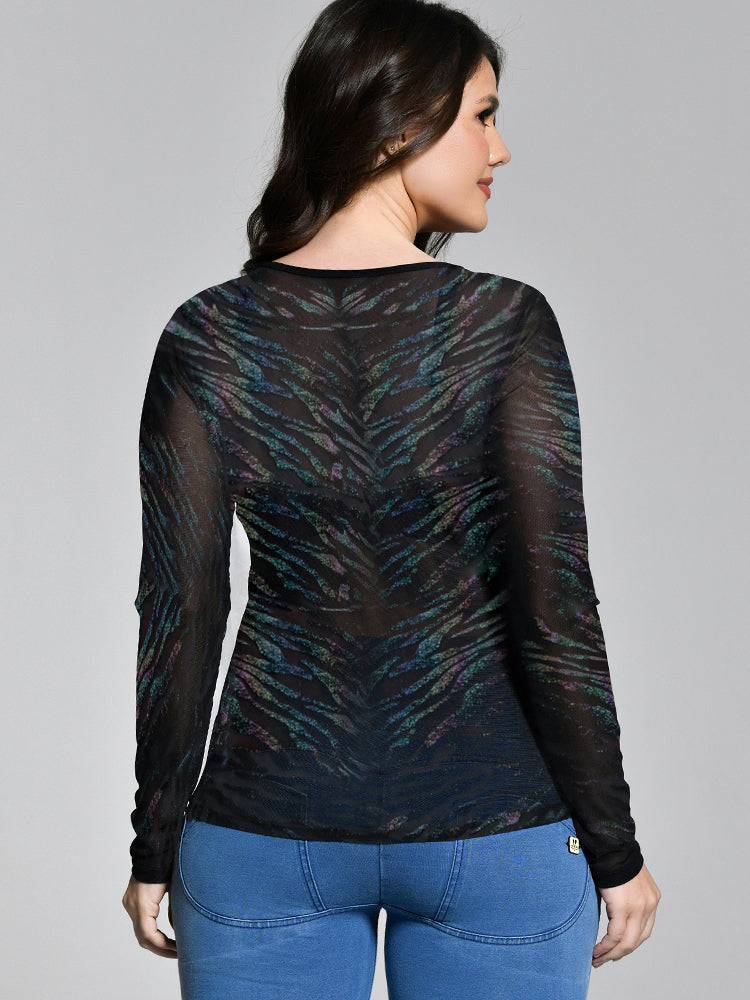 Mesh Sheer Glitter T-shirt