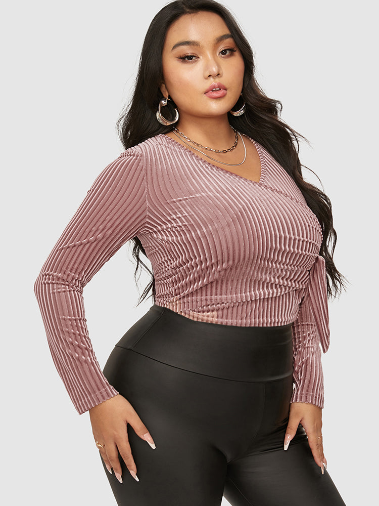Corduroy Side Knot Crop Top