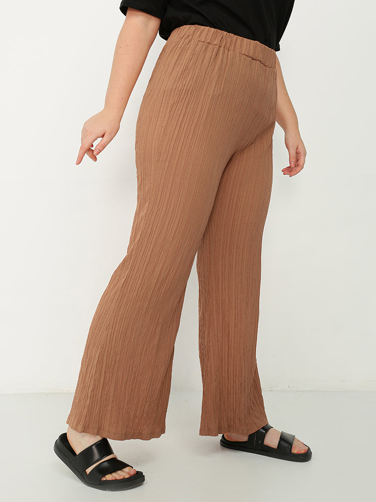Pleated Solid Wide-leg Pants